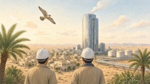 Missile sets Aramco office tower ablaze after Saudi jets hit fuel depot in Sanaa
